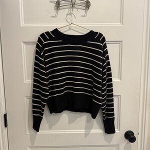 Philosophy Black and Cream Striped Sweater